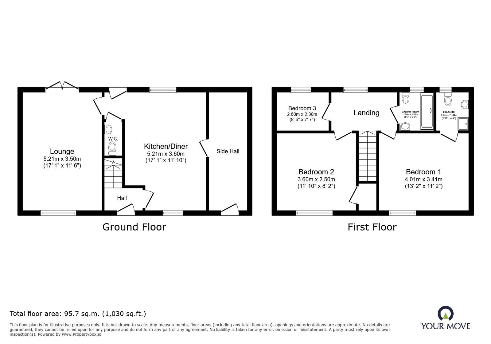 Floorplan of 3 bedroom Mid Terrace House for sale, Pear Tree Avenue, Nuneaton, Warwickshire, CV10