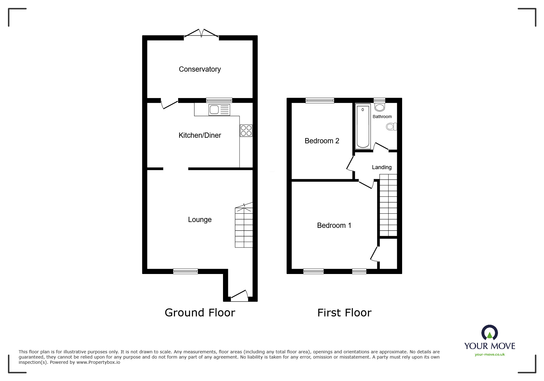 Floorplan of 2 bedroom Mid Terrace House for sale, Keats Close, Earl Shilton, Leicestershire, LE9