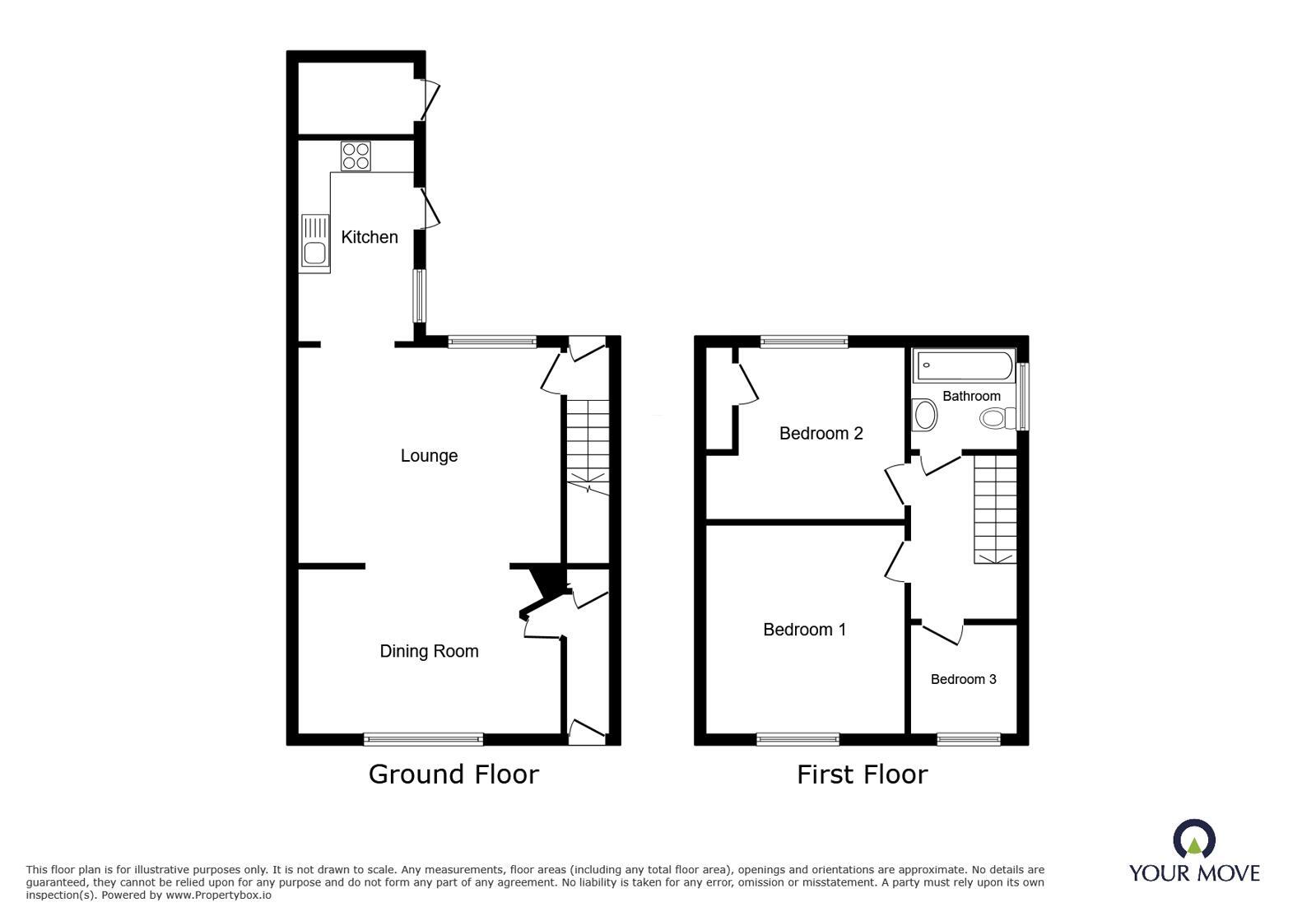 Floorplan of 3 bedroom Semi Detached House for sale, Beaumont Place, Nuneaton, Warwickshire, CV11
