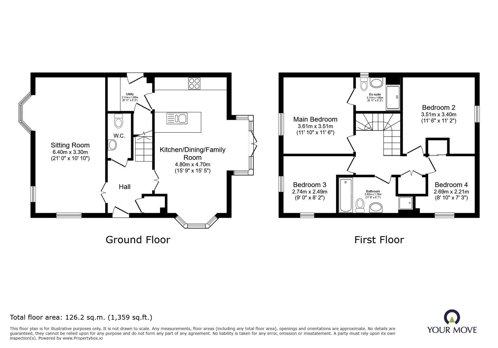 Floorplan of 4 bedroom Detached House for sale, Gilliflower Way, Nuneaton, Warwickshire, CV11