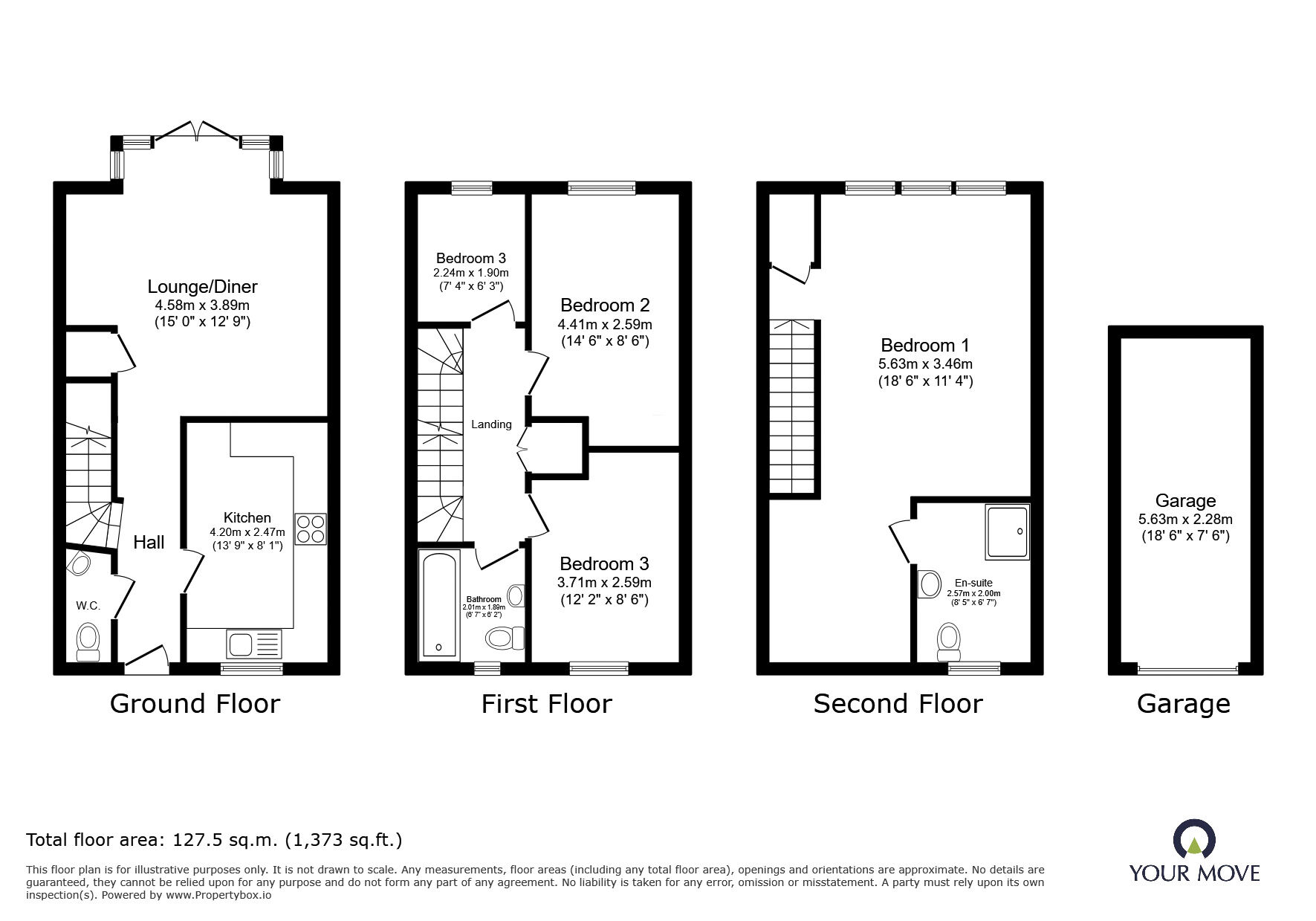 Floorplan of 4 bedroom Semi Detached House to rent, Spinning Wheel Drive, Nuneaton, Warwickshire, CV11