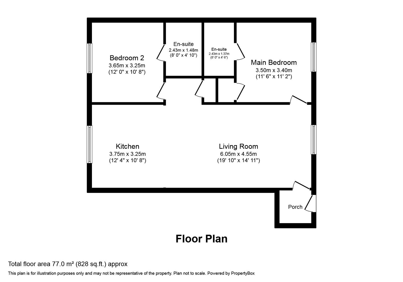 Floorplan of 2 bedroom  Flat for sale, Oswald Road, Shropshire, SY11