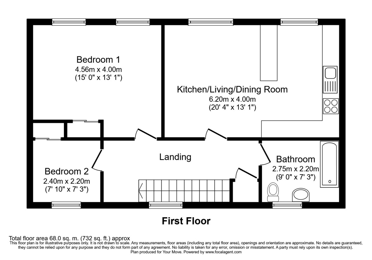 Floorplan of 2 bedroom Flat to rent, Burma Road, Park Hall, Shropshire, SY11
