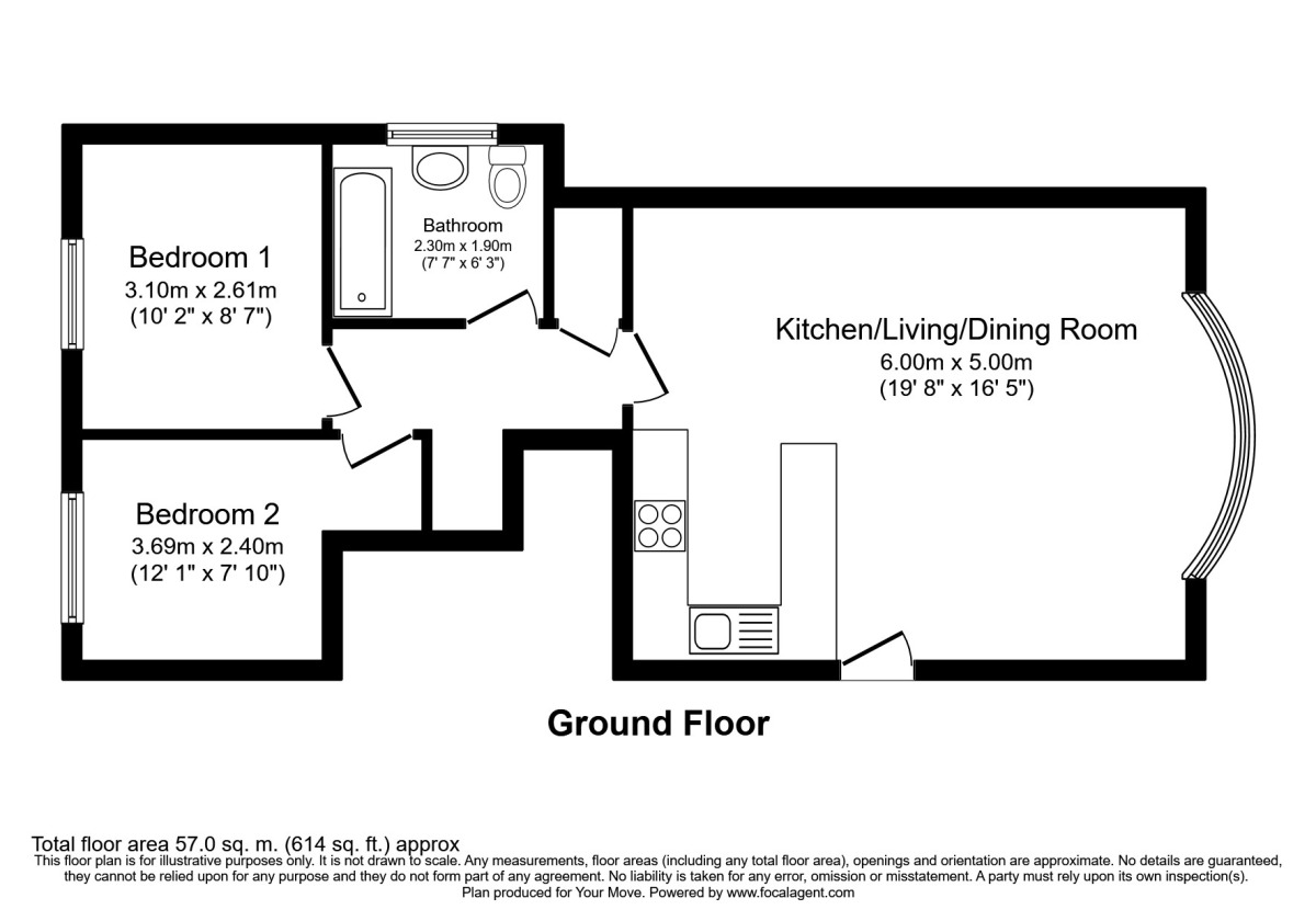 Floorplan of 2 bedroom  Flat to rent, Burma Road, Park Hall, Shropshire, SY11