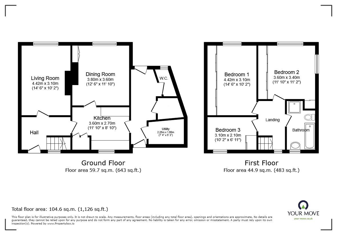 Floorplan of 3 bedroom Semi Detached House for sale, Laburnum Drive, Oswestry, Shropshire, SY11