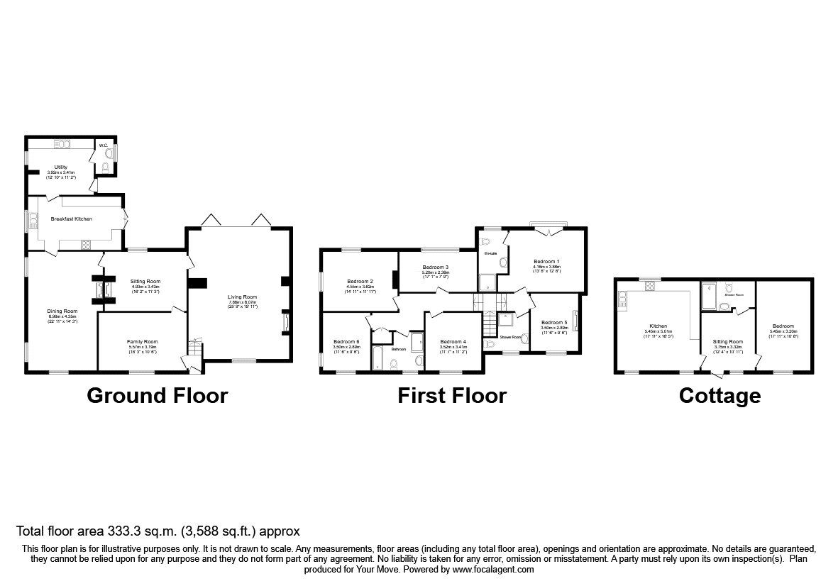 Floorplan of 5 bedroom Detached House for sale, Treflach, Oswestry, SY10