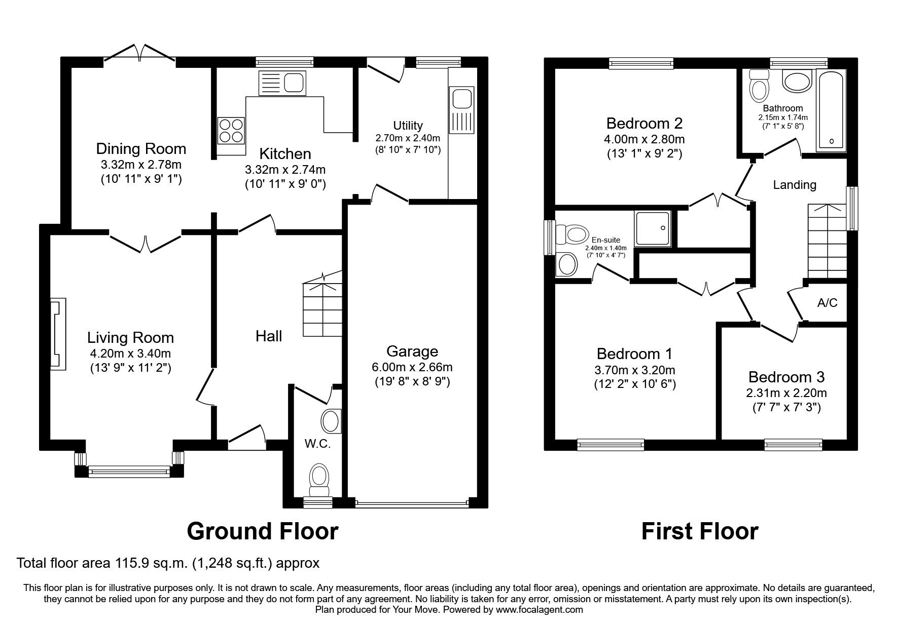 Floorplan of 3 bedroom Detached House for sale, Cabin Lane, Shropshire, SY11