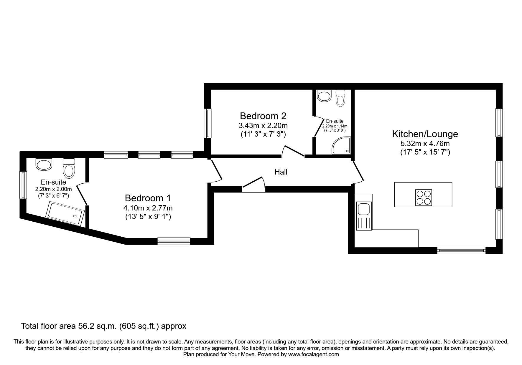 Floorplan of 2 bedroom Flat to rent, Oswald Road, Oswestry, Shropshire, SY11