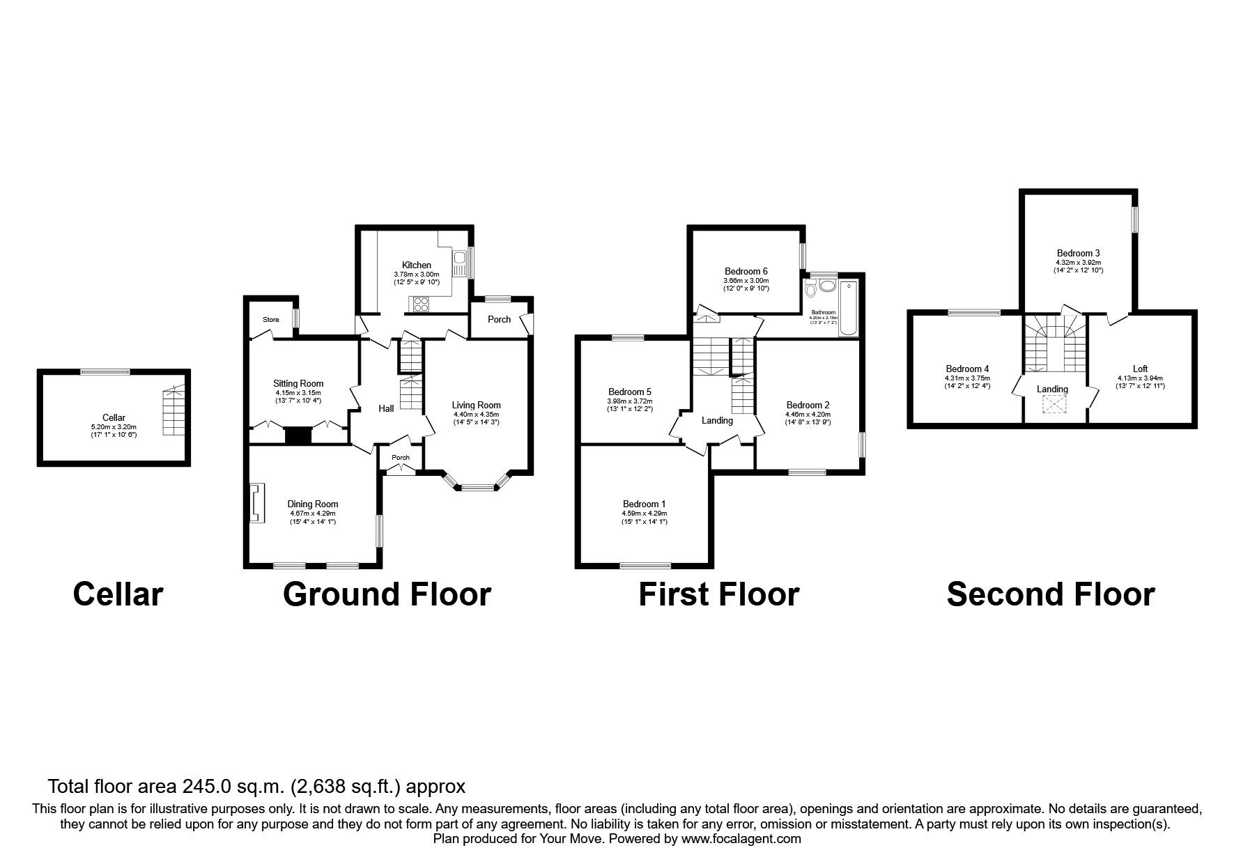 Floorplan of 5 bedroom Semi Detached House for sale, Weston Lane, Oswestry, Shropshire, SY11