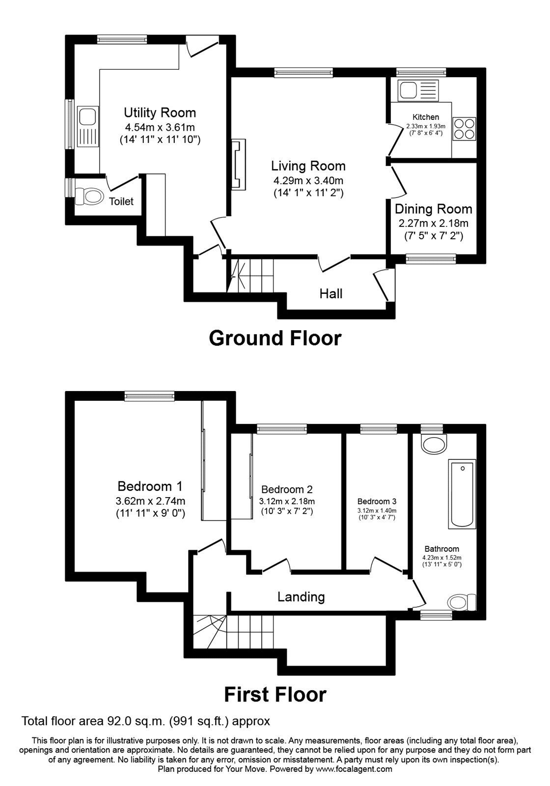 Floorplan of 3 bedroom Semi Detached House for sale, Hengoed, Oswestry, Shropshire, SY10
