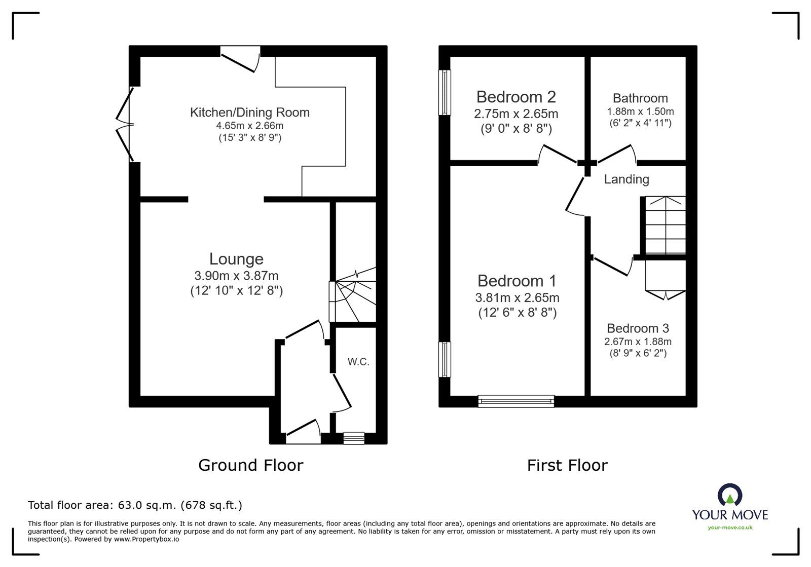 Floorplan of 3 bedroom Semi Detached House for sale, Swan Lane, Oswestry, Shropshire, SY11