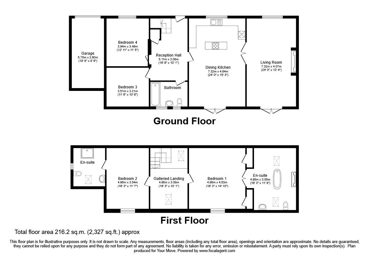 Floorplan of 4 bedroom Detached House for sale, Bwlch-y-Cibau, Llanfyllin, Powys, SY22