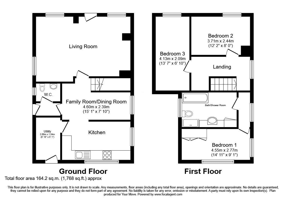 Floorplan of 3 bedroom Detached House for sale, Babbinswood, Whittington, Shropshire, SY11