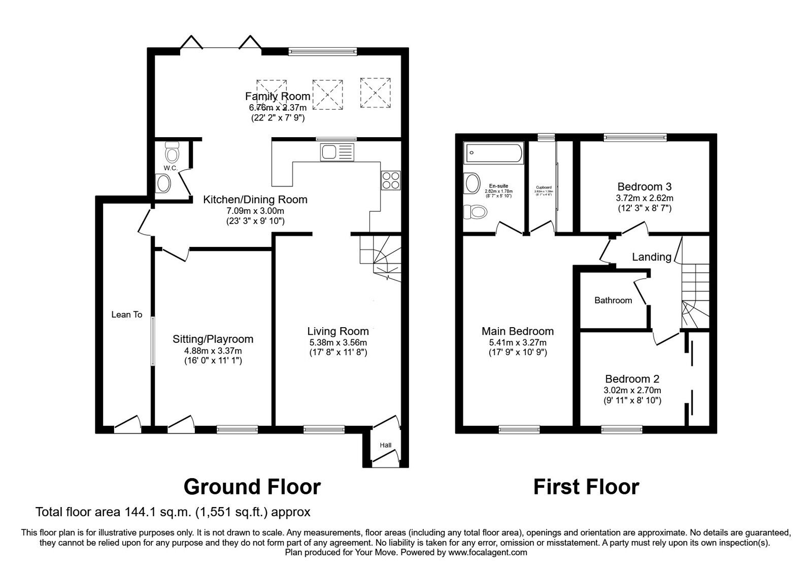 Floorplan of 4 bedroom Semi Detached House for sale, Willow Close, St. Martins, Shropshire, SY11