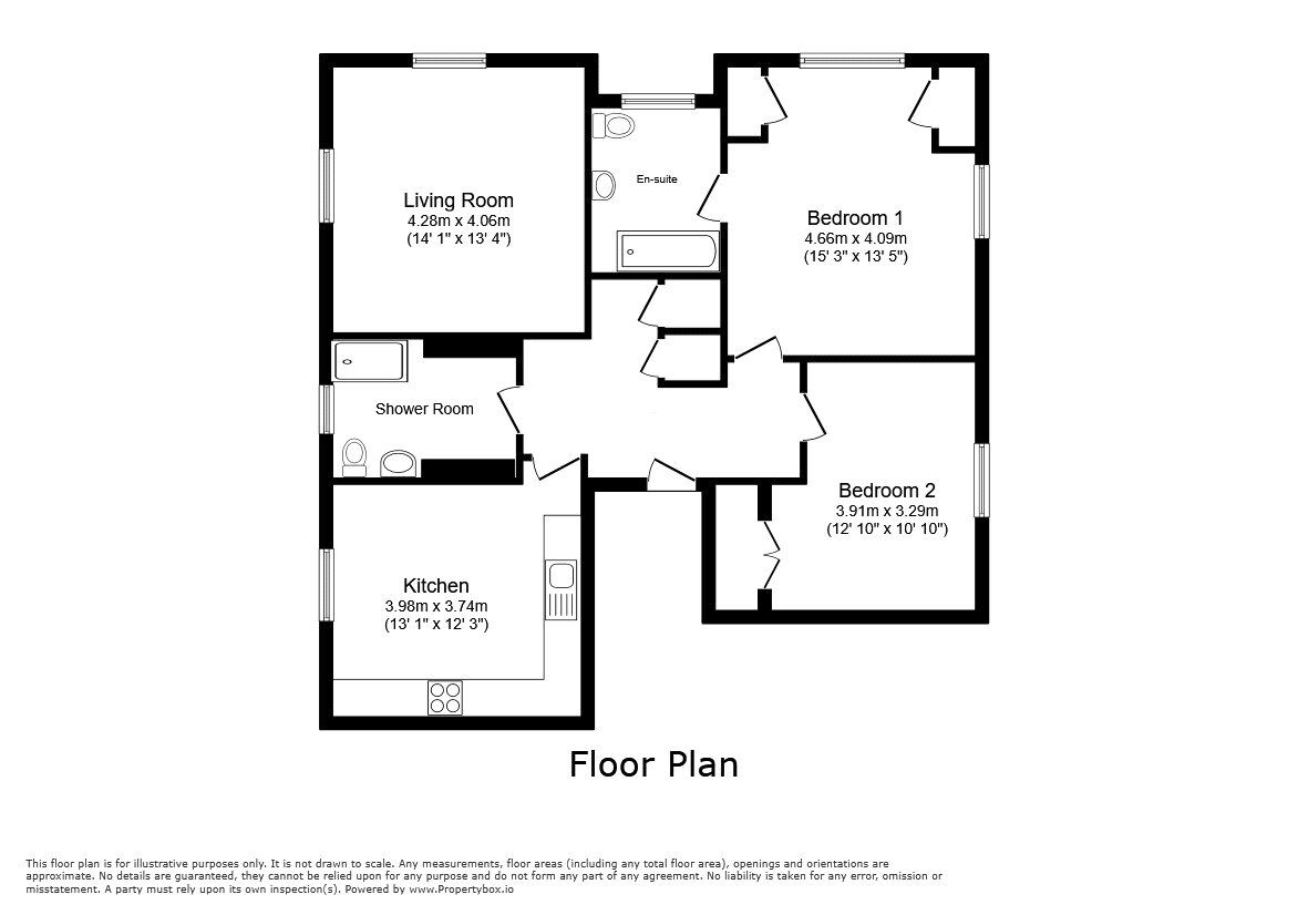 Floorplan of 2 bedroom  Flat for sale, Morda Road, Oswestry, Shropshire, SY11