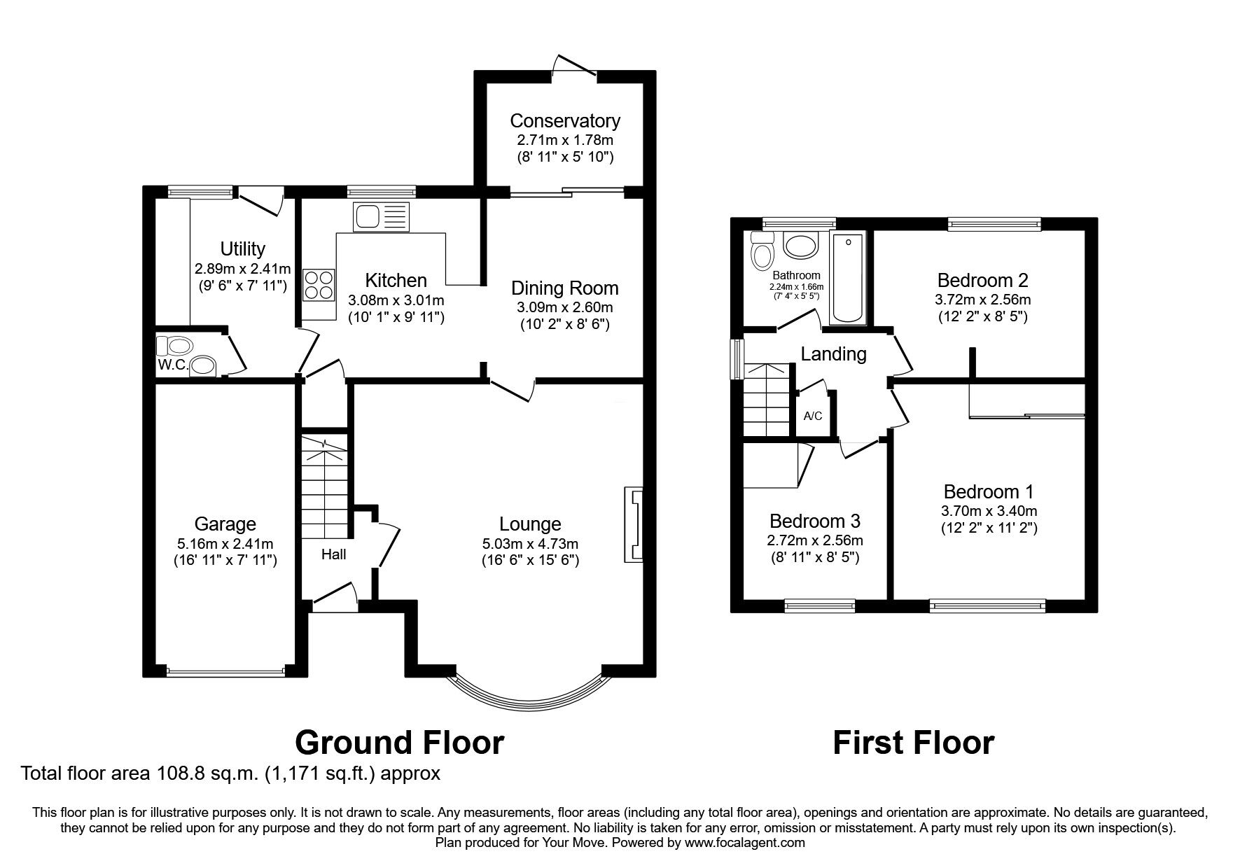 Floorplan of 3 bedroom Detached House for sale, Pen Y Cae Avenue, Gobowen, Shropshire, SY10