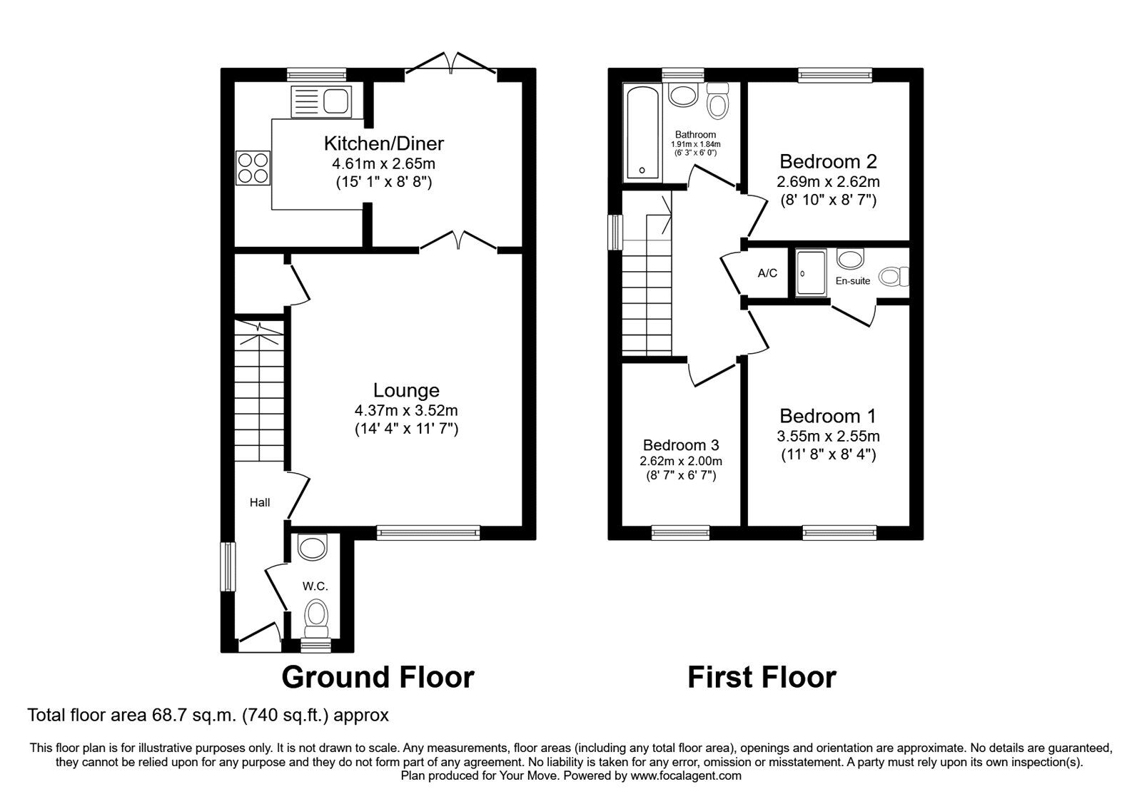 Floorplan of 3 bedroom Semi Detached House to rent, Heritage Way, Llanymynech, Shropshire, SY22