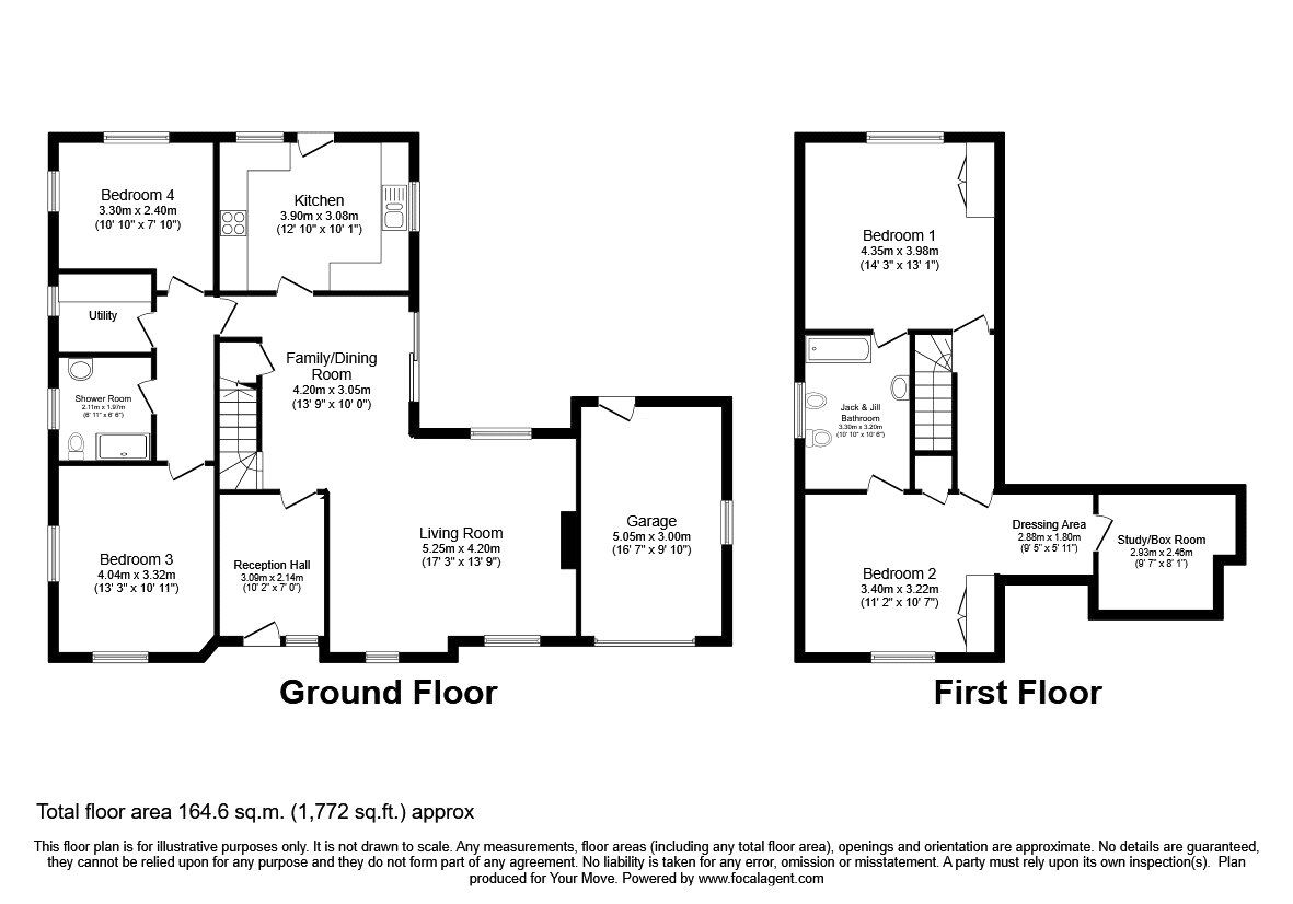 Floorplan of 4 bedroom Detached House for sale, Firs Close, St. Martins, Shropshire, SY11