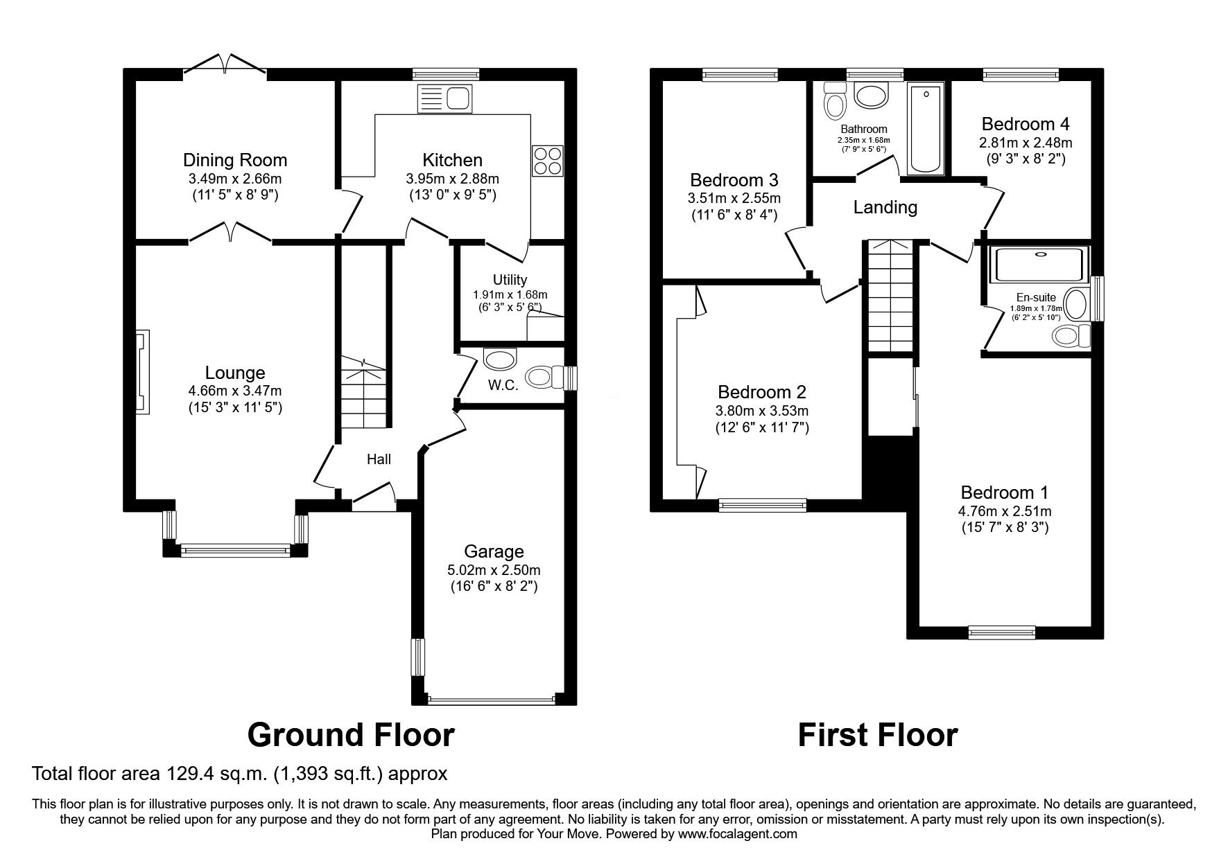 Floorplan of 4 bedroom Detached House for sale, Holly Grange, Rhoswiel, Oswestry, SY10