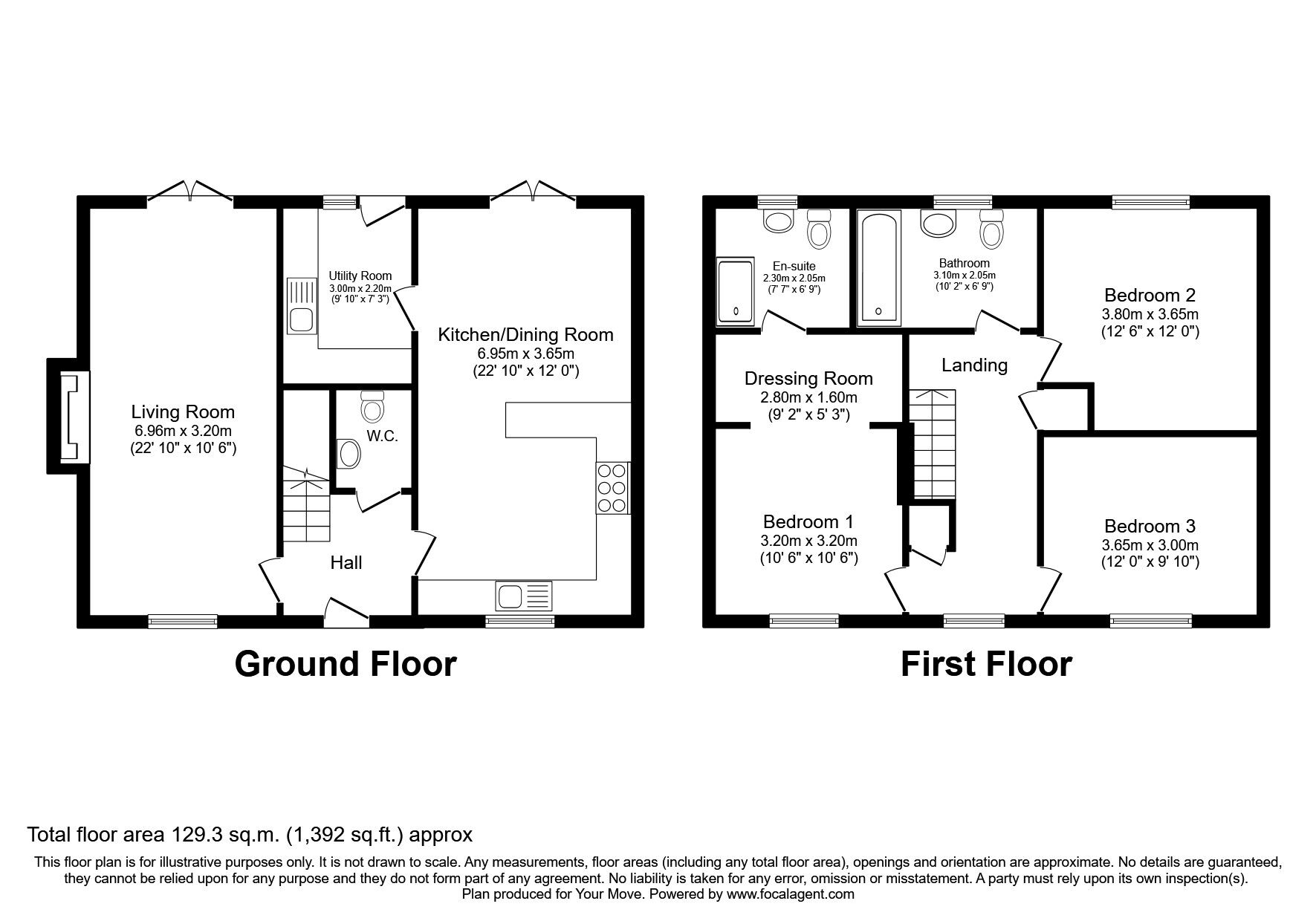 Floorplan of 3 bedroom Detached House for sale, Garside Close, Hengoed, Shropshire, SY10