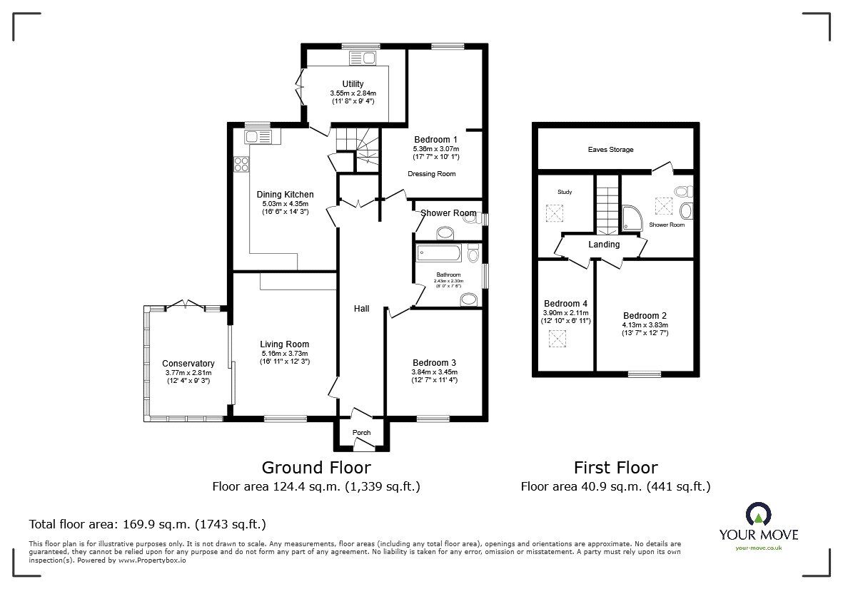 Floorplan of 4 bedroom Detached House for sale, Nant Lane, Morda, Shropshire, SY10