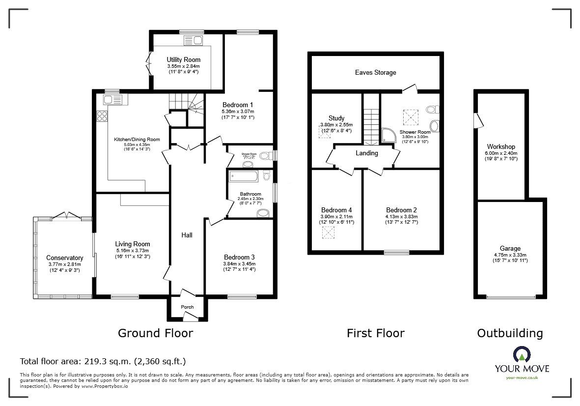 Floorplan of 4 bedroom Detached House for sale, Nant Lane, Morda, Shropshire, SY10