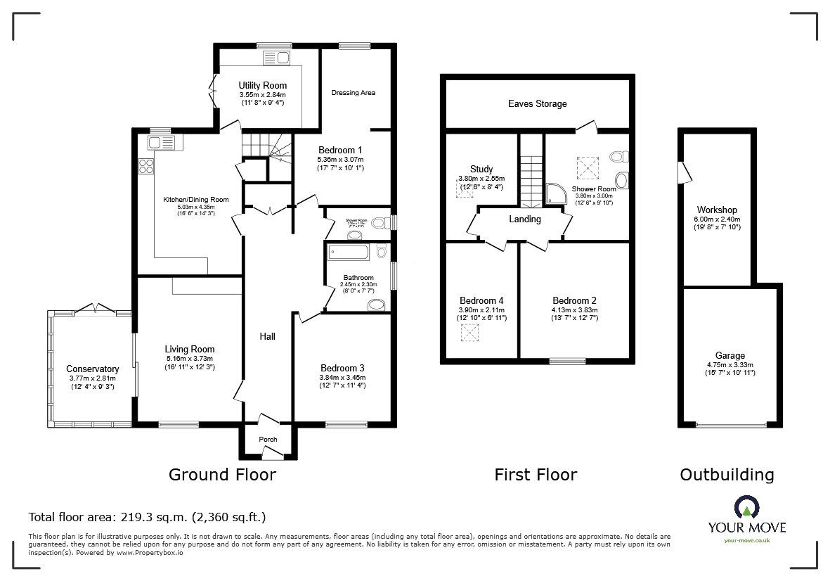 Floorplan of 4 bedroom Detached House for sale, Nant Lane, Morda, Shropshire, SY10