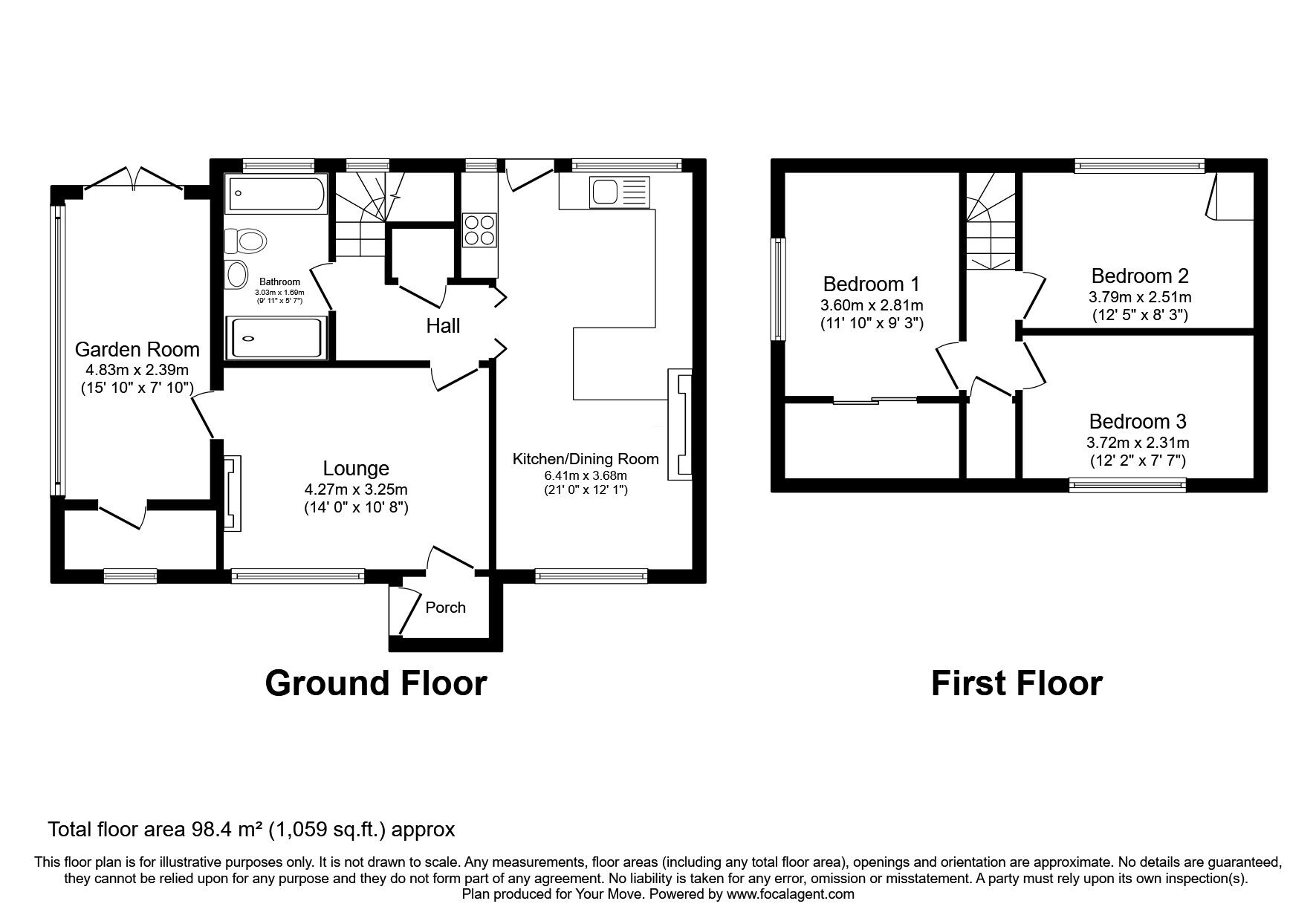 Floorplan of 3 bedroom Semi Detached House for sale, Maes Mechain, Llanfechain, Powys, SY22