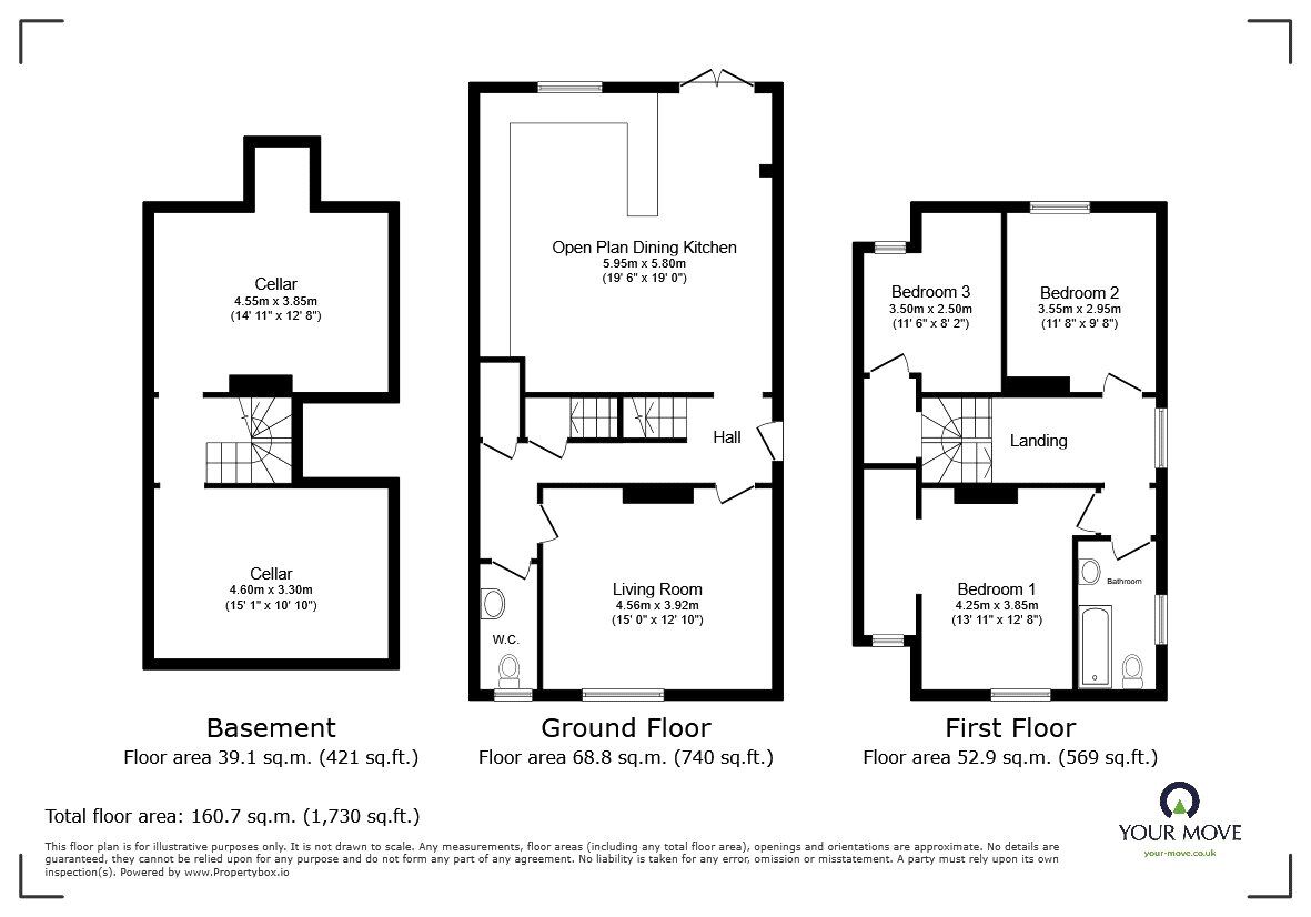 Floorplan of 3 bedroom End Terrace House for sale, Salop Road, Shropshire,, SY11