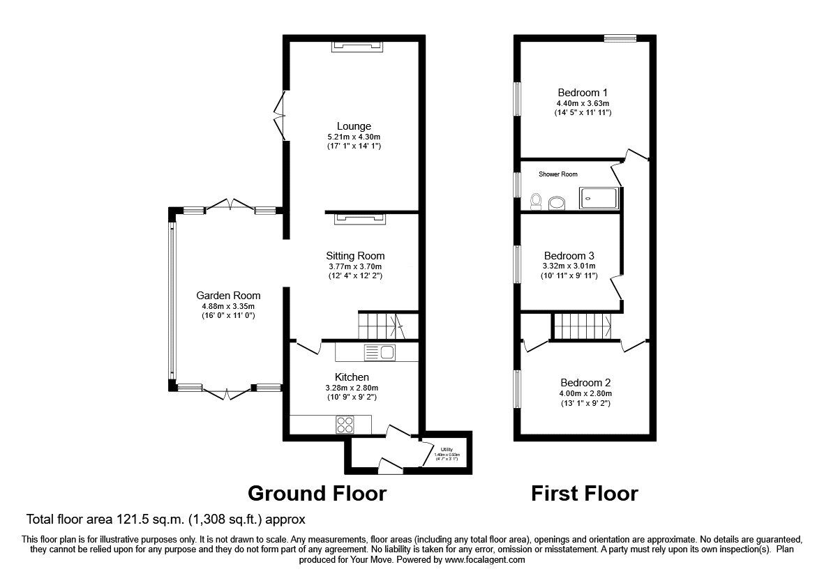 Floorplan of 3 bedroom Detached House for sale, Llanarmon Dyffryn Ceiriog, Llangollen, Wrexham, LL20