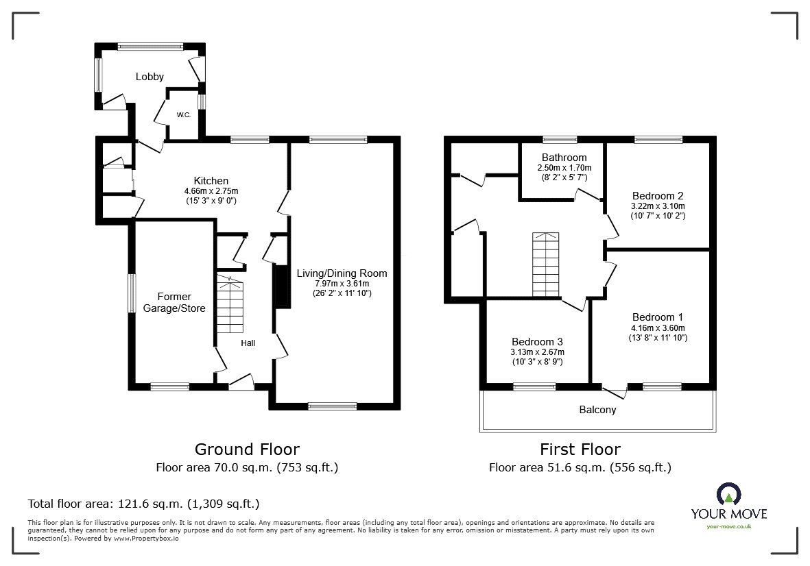 Floorplan of 3 bedroom Detached House for sale, Mount Crescent, Oswestry, Shropshire, SY11