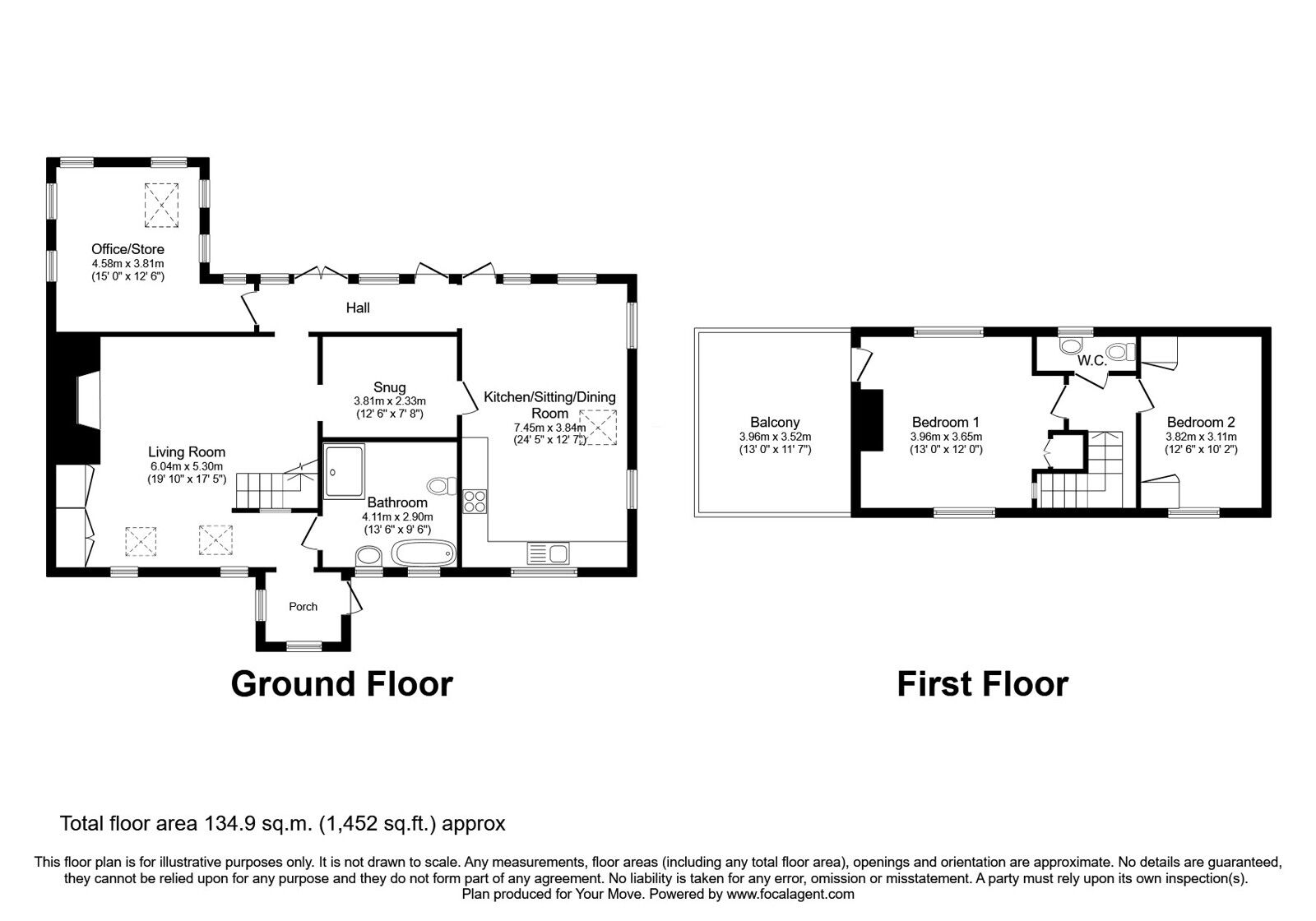 Floorplan of 2 bedroom Detached House for sale, Llanwddyn, Oswestry, Powys, SY10