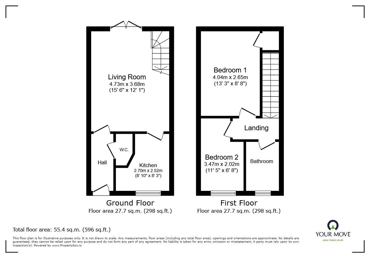 Floorplan of 2 bedroom End Terrace House for sale, Heritage Way, Llanymynech, Shropshire, SY22