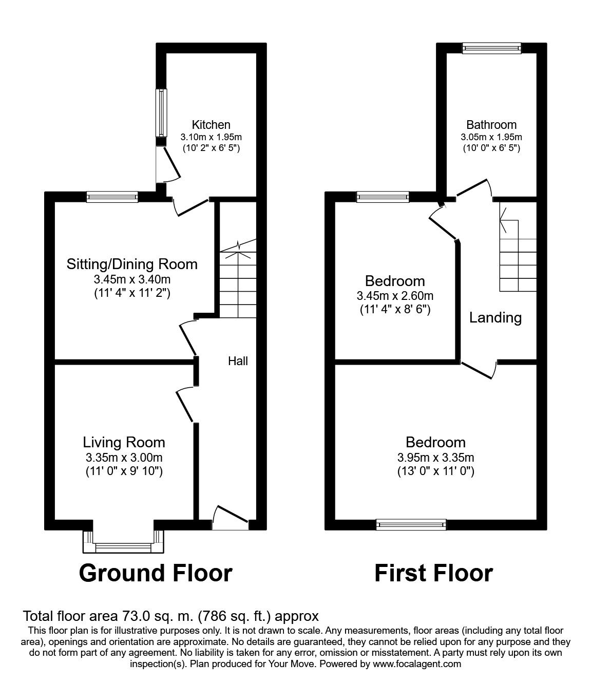 Floorplan of 2 bedroom Mid Terrace House for sale, Victoria Street, Shropshire, SY11