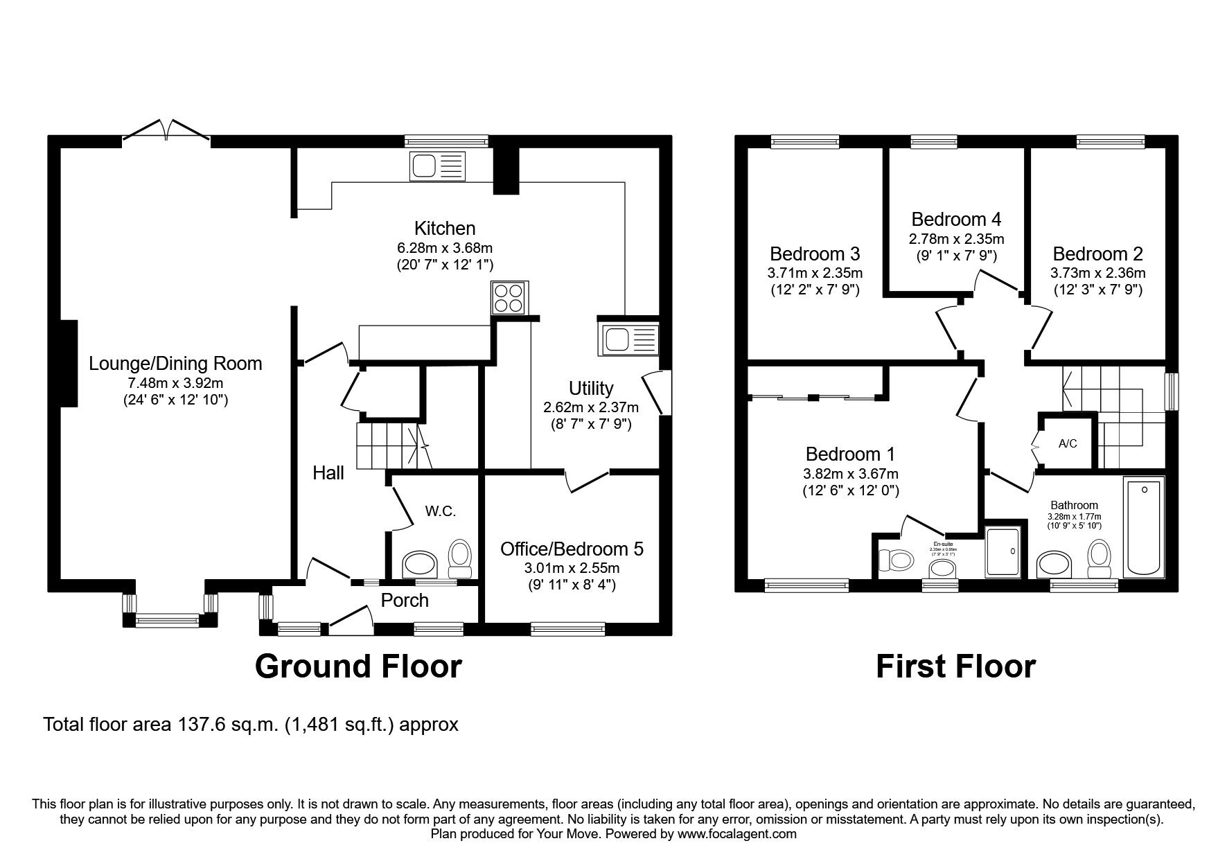 Floorplan of 4 bedroom Detached House for sale, School Lane, Shropshire, SY11