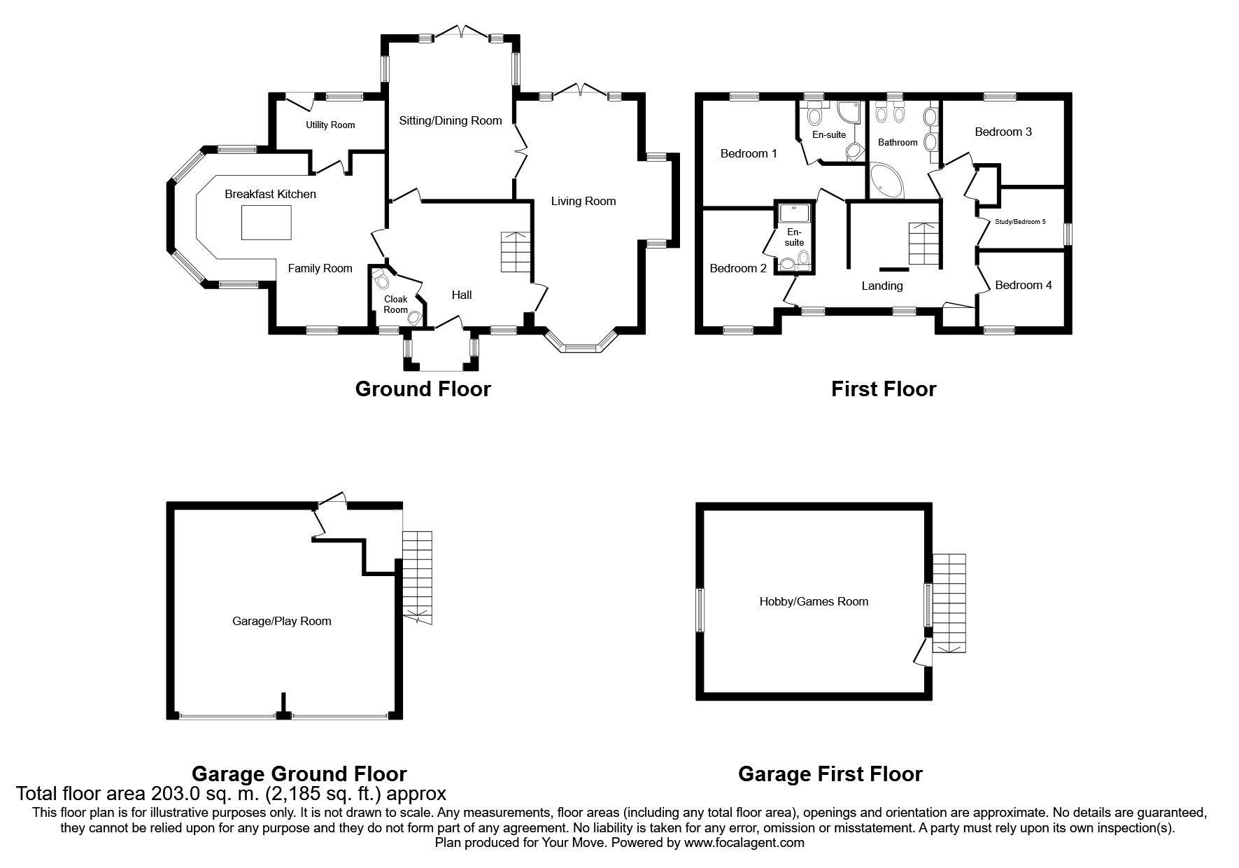 Floorplan of 5 bedroom Detached House for sale, Morda Close, Shropshire, SY11