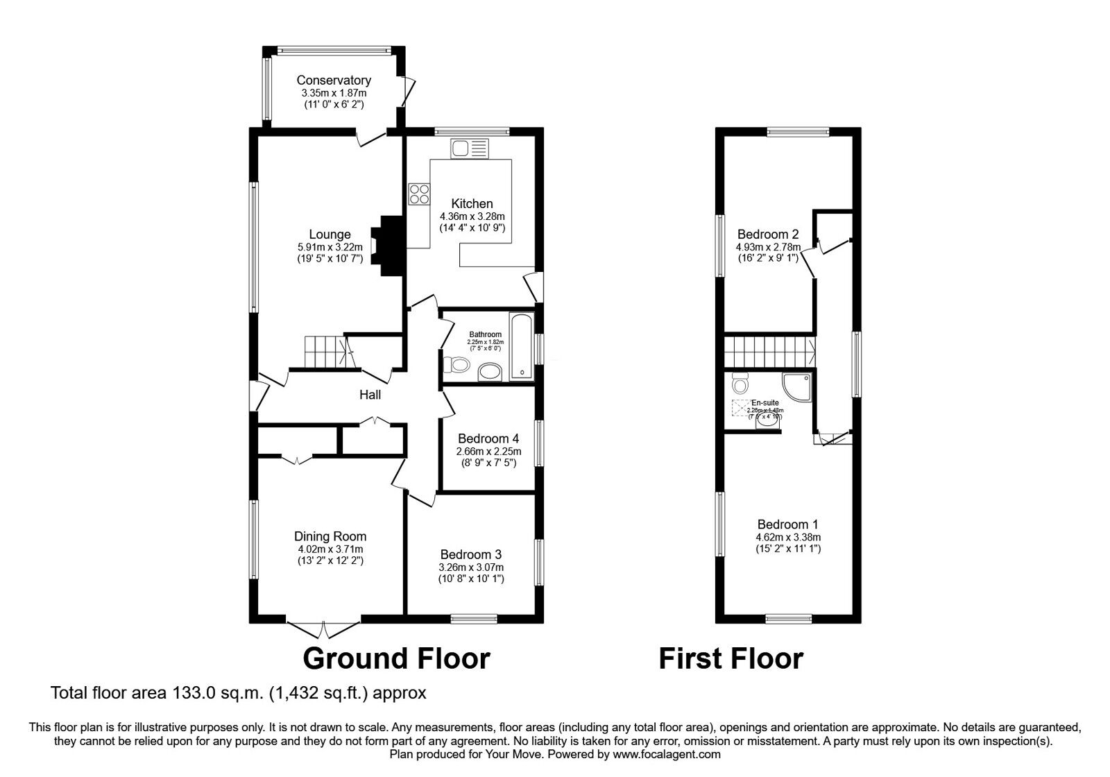 Floorplan of 4 bedroom Detached House for sale, Nantyr Road, Glyn Ceiriog, Wrexham, LL20