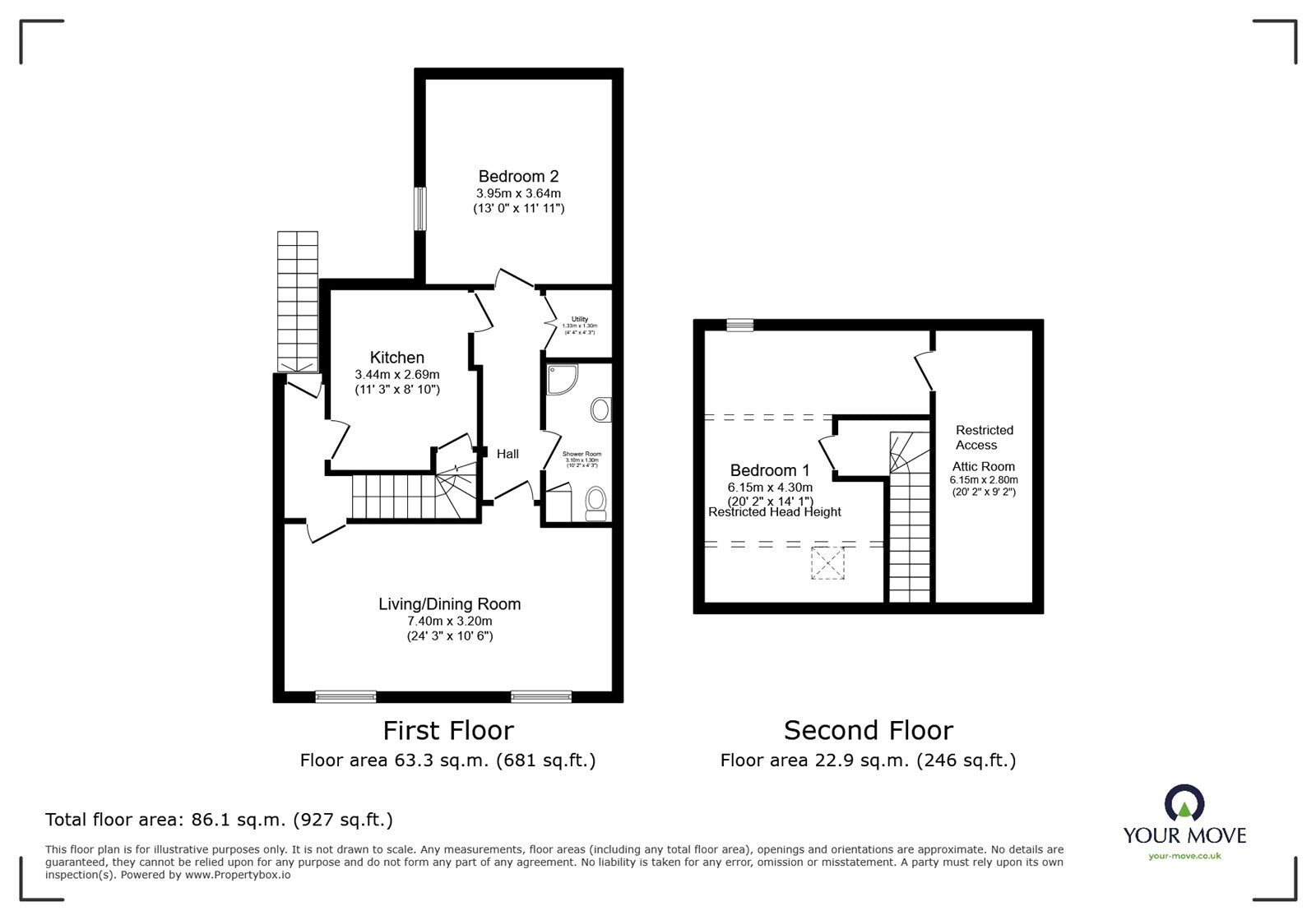 Floorplan of 2 bedroom  Flat for sale, Church Street, Oswestry, Shropshire, SY11