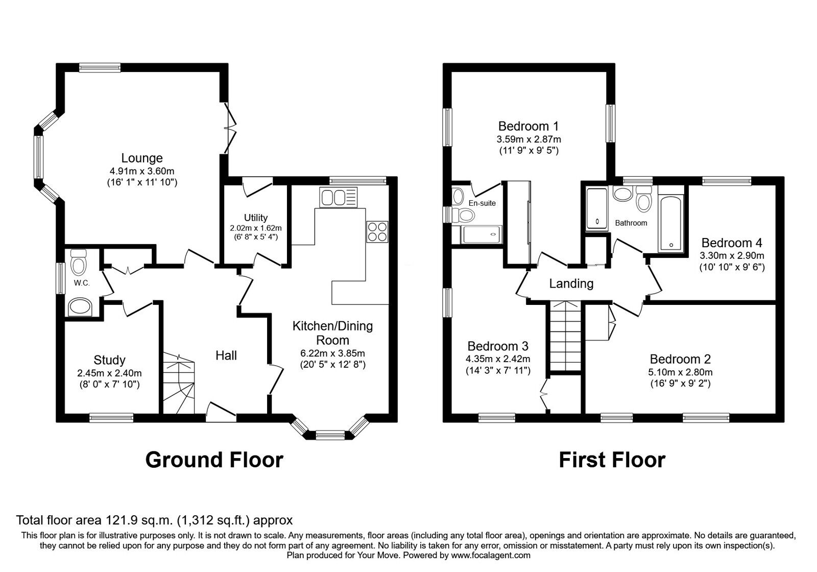 Floorplan of 4 bedroom Detached House for sale, Cottams Meadow, Morda, Shropshire, SY10