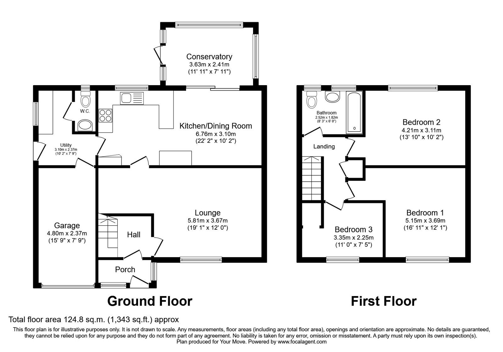 Floorplan of 3 bedroom Detached House for sale, Greystones Way, Oswestry, Shropshire, SY11