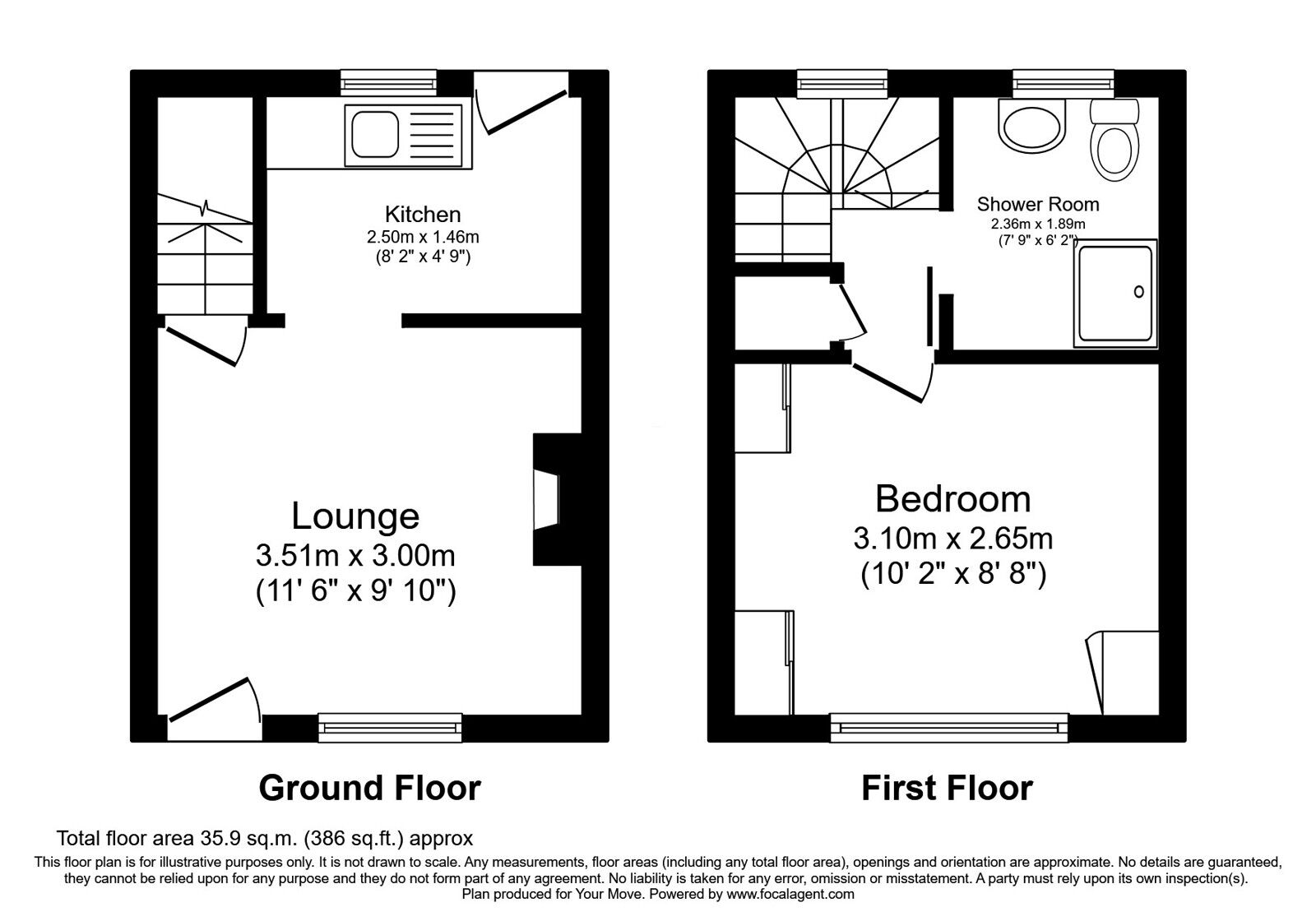 Floorplan of 1 bedroom End Terrace House for sale, Park Street, Llanrhaeadr Ym Mochnant, Powys, SY10