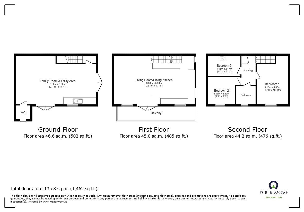 Floorplan of 3 bedroom Detached House for sale, Leg Street, Oswestry, Shropshire, SY11