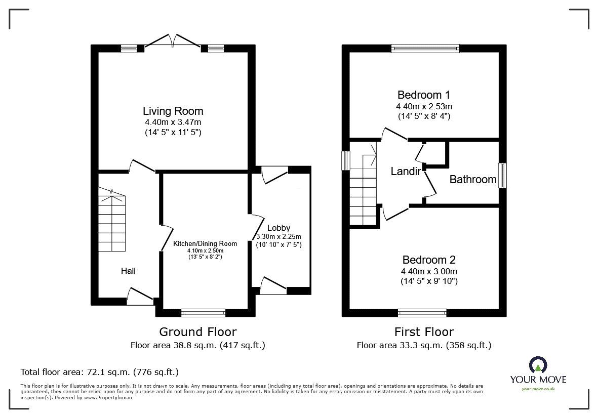 Floorplan of 2 bedroom Semi Detached House for sale, Bryncelyn, Llansilin, Powys, SY10