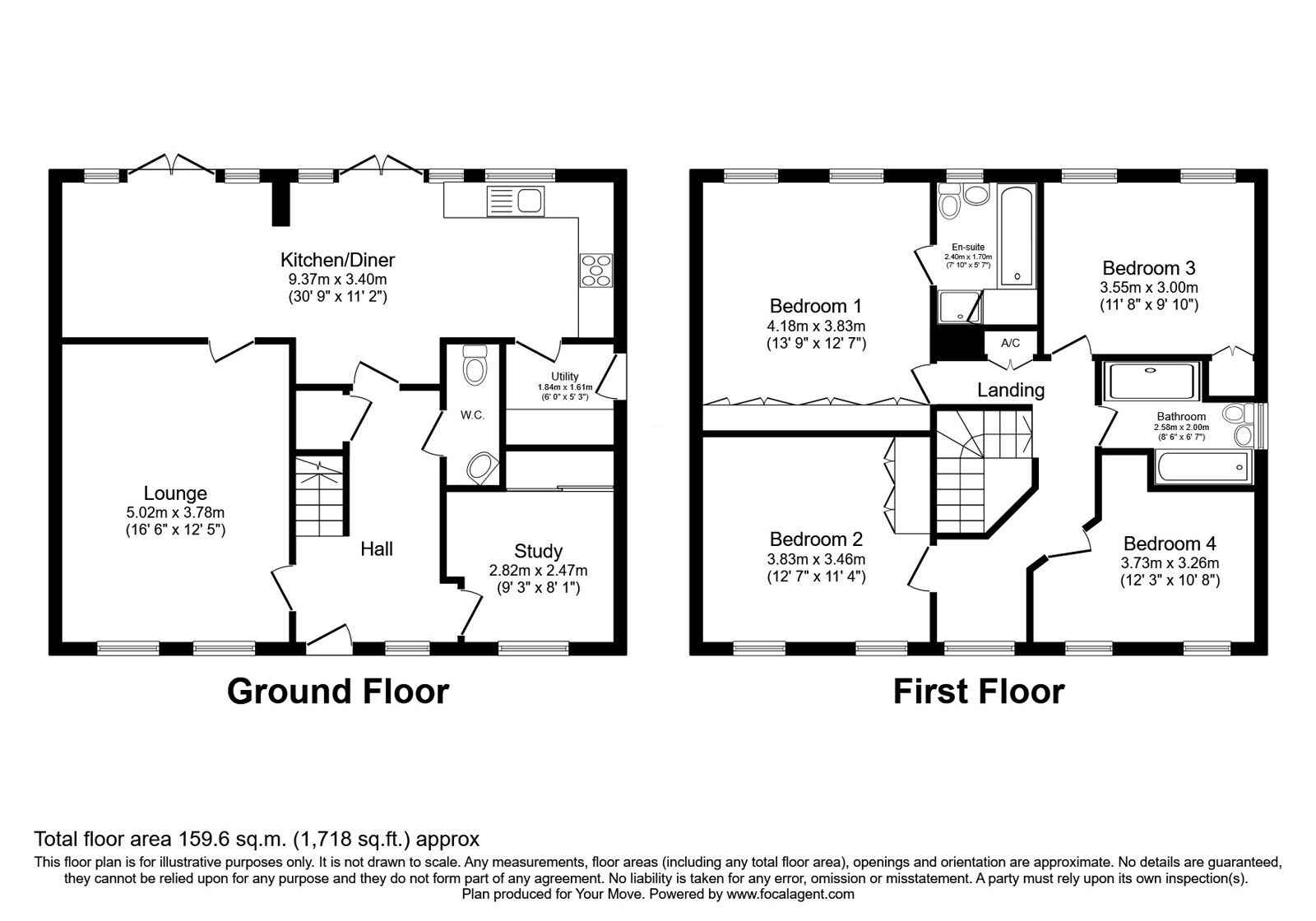 Floorplan of 4 bedroom Detached House for sale, Cottams Meadow, Morda, Shropshire, SY10