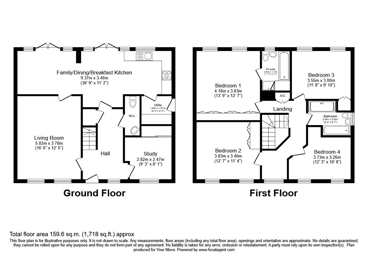 Floorplan of 4 bedroom Detached House for sale, Cottams Meadow, Morda, Shropshire, SY10