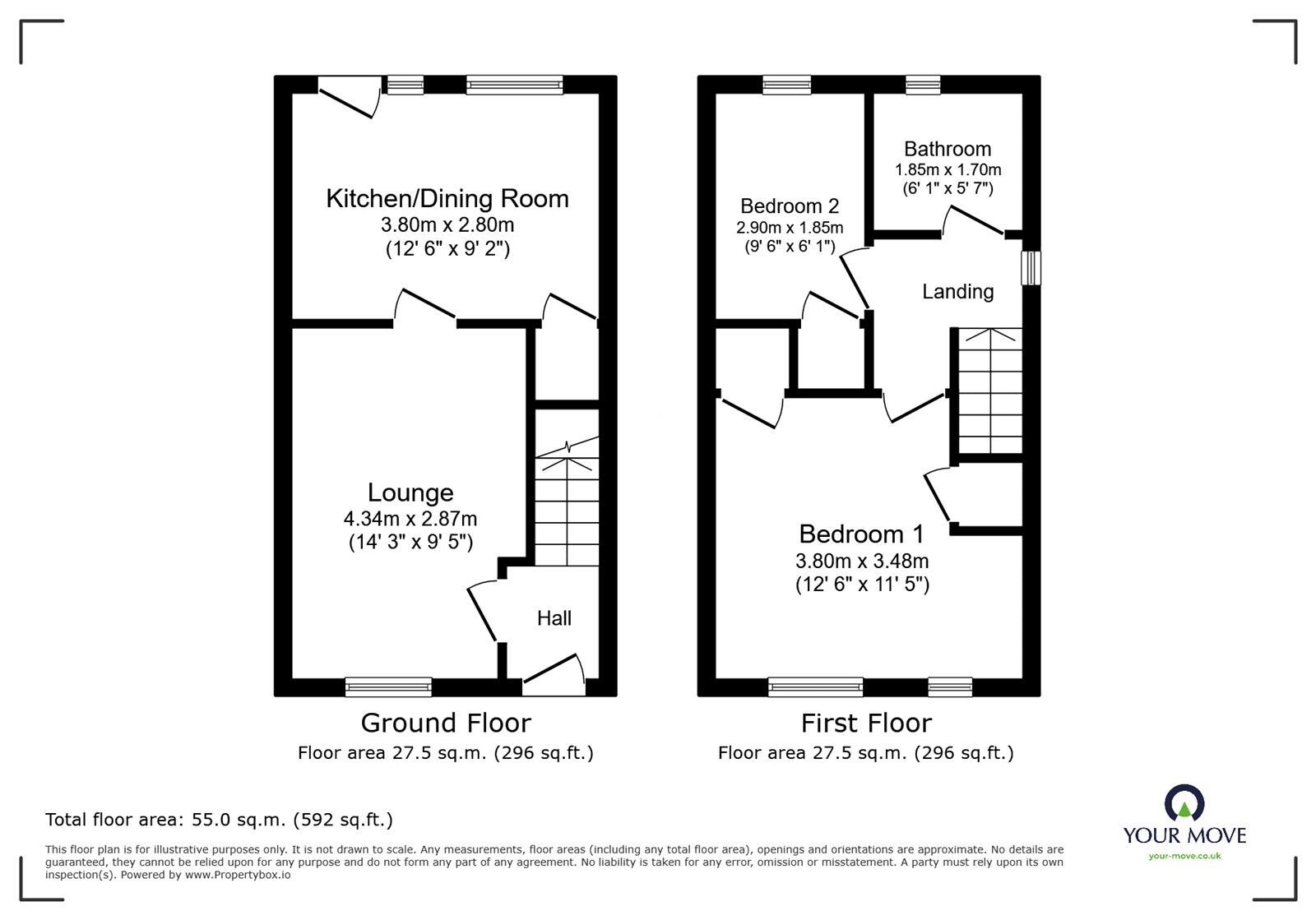 Floorplan of 2 bedroom Semi Detached House to rent, Middleton Road, Oswestry, Shropshire, SY11