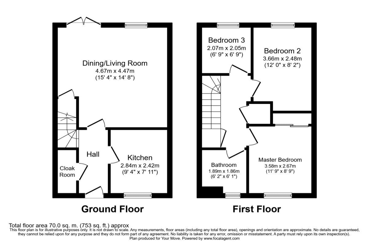 Floorplan of 3 bedroom Semi Detached House for sale, Lovett Place, Gobowen, Oswestry, SY11