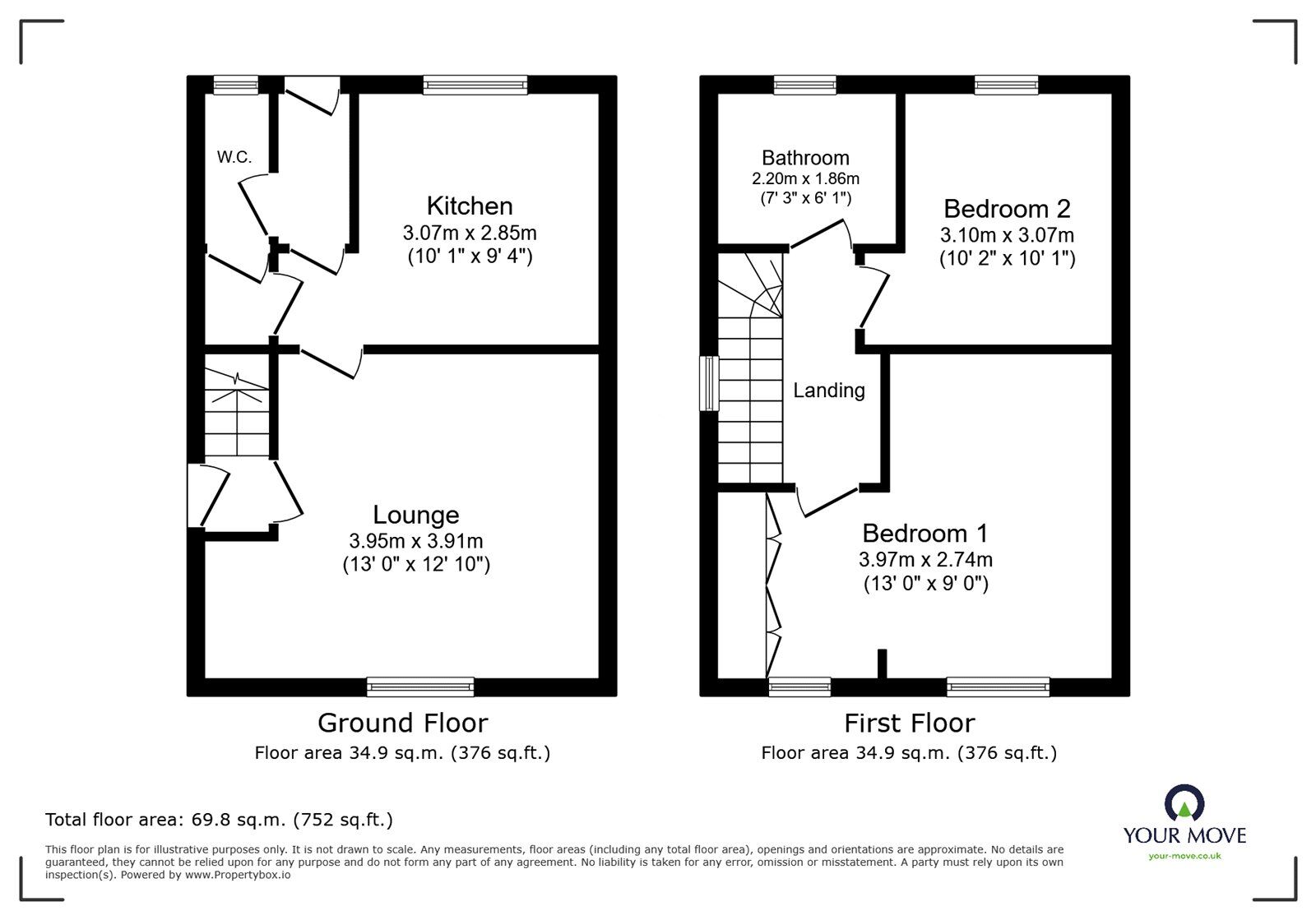 Floorplan of 3 bedroom Semi Detached House for sale, Caer Road, Oswestry, Shropshire, SY11