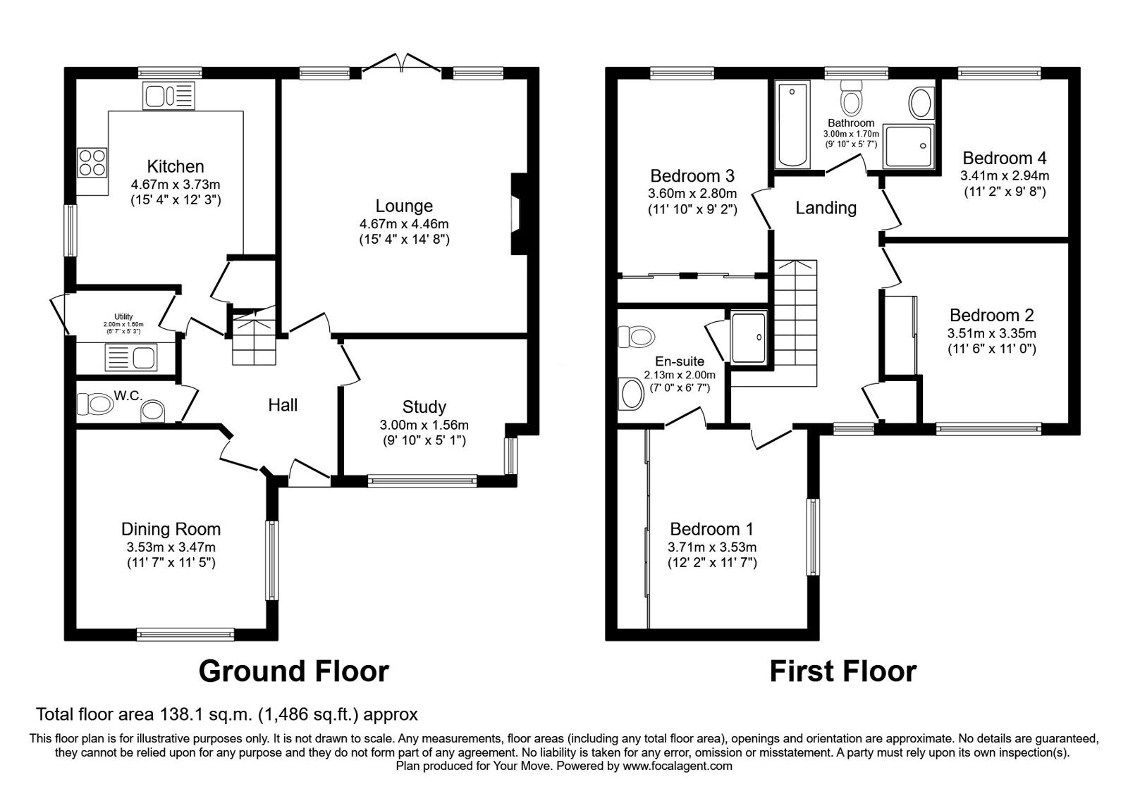 Floorplan of 4 bedroom Detached House for sale, St. Annes Drive, Morda, Shropshire, SY10