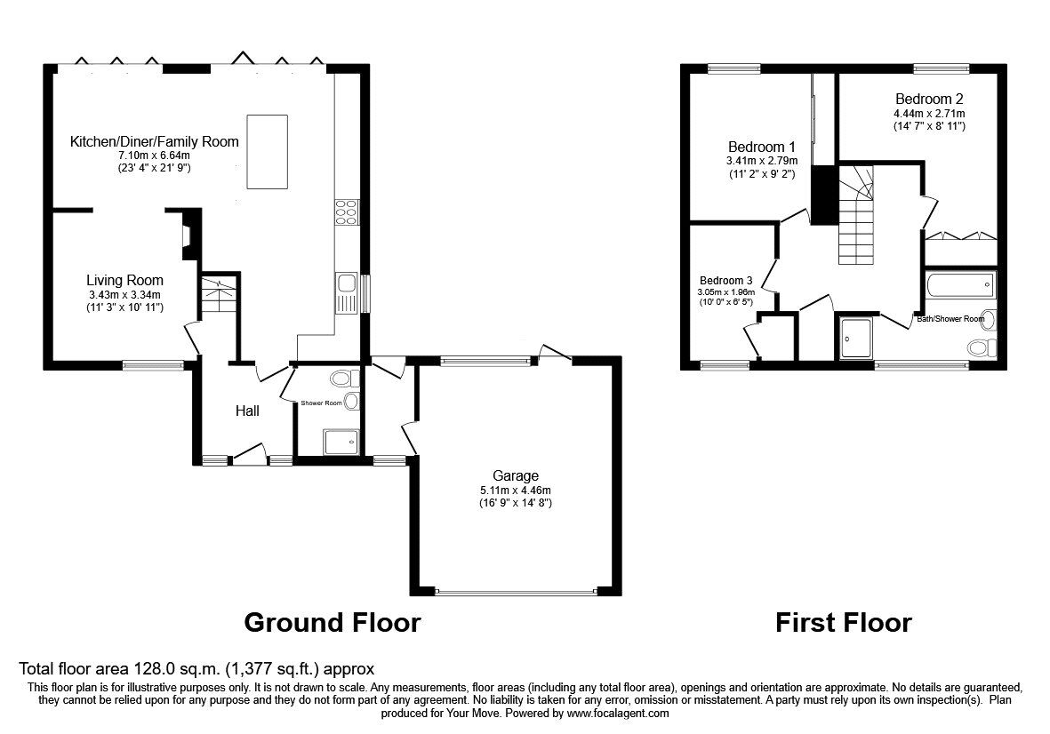 Floorplan of 3 bedroom Detached House for sale, High Lea Close, Oswestry, Shropshire, SY11